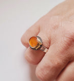 Carnelian Ring with Sterling Silver and 14K Gold