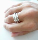 Modern Crossover Contemporary  Sterling Silver Ring - Isabella Cascio Greggio