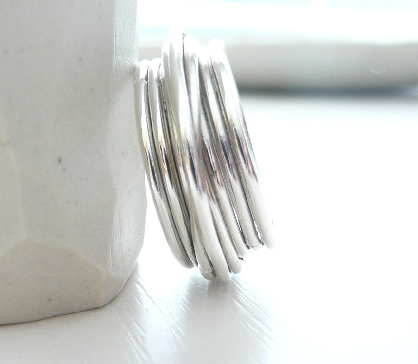 Modern Crossover Contemporary Sterling Silver Ring - Isabella Cascio Greggio