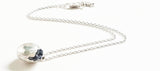 Out of the Blue Sterling Silver Necklace with Blue Sapphire pieces on pendant