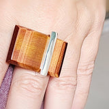 Tiger's eye Ring Contemporary jewelry sterling Silver