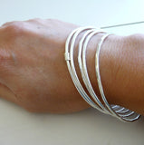 sterling Silver Bangle - set of 5 -
