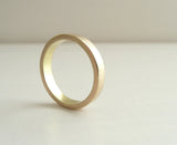 Minimalist 14K solid Gold Wedding Band 3mm x 1.5 mm