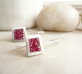 Raspberry Earrings - Sterling Silver and Rubies