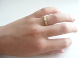 14 k yellow gold hammered wedding band